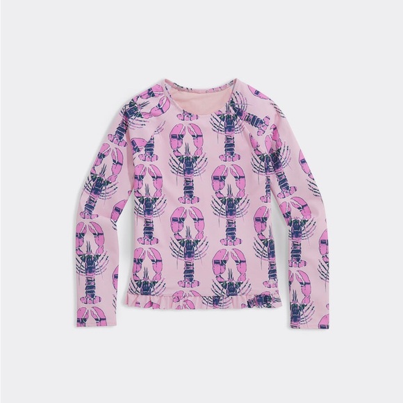 Vineyard Vines Girls' Ruffle Rashguard - Picture 1 of 4